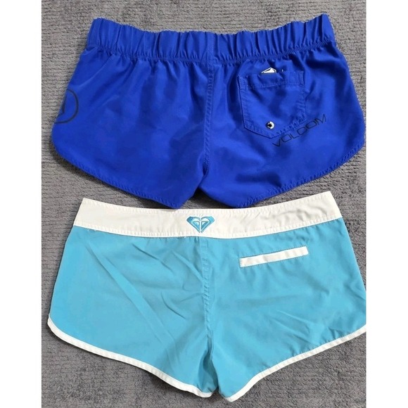 Volcom Roxy Boardshorts‎ Beach Surf Blue  Low Rise Swim Womams Sz 3/M Y2K - Picture 7 of 11